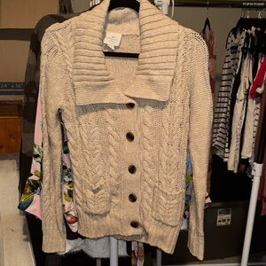 St. John's Bay Cream Cable Knit Cardigan